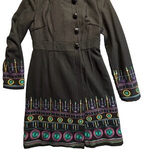 Plenty by Tracy Reese Black Dress with Colorful Embroidery